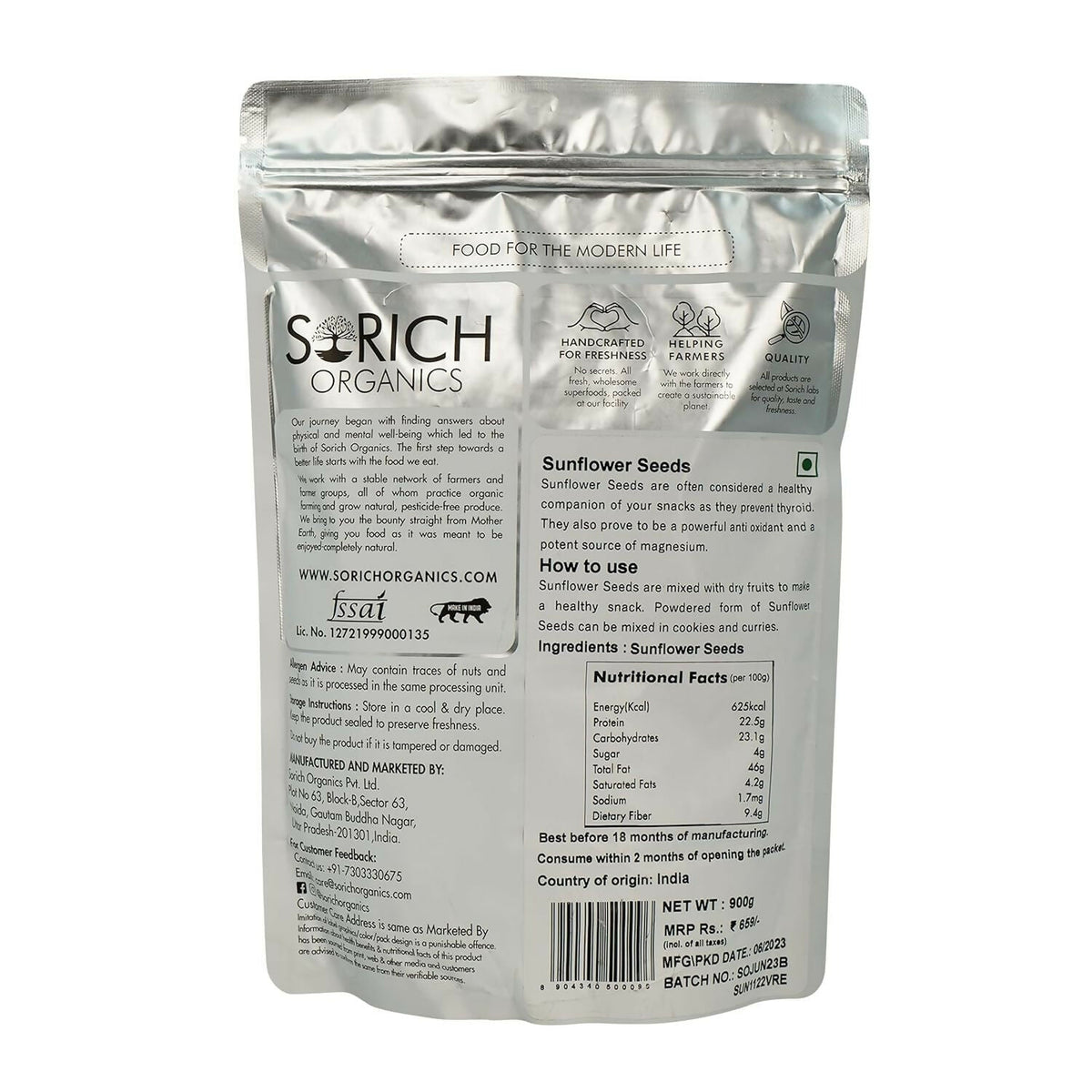 Sorich Organics Raw USDA Organic Sunflower Seeds | Grocsy
