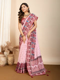 Pink Muslin Cotton Designer Digital Printed Saree - Lavisha | Grocsy