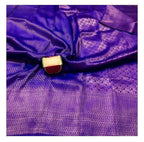 DEIANA'S Beautiful Designer Golden zari Soft Lichi Silk Saree - Royal Blue | Grocsy