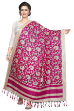 Vamika Pink Printed Khadi Bhagalpuri Dupatta | Grocsy