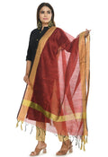 Mominos Fashion Maroon Handloom Cotton Dupatta | Grocsy