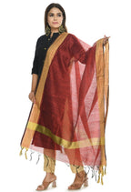 Mominos Fashion Maroon Handloom Cotton Dupatta | Grocsy