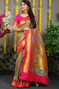 Jyoti Fashion Women's Grey Banarasi Silk Zari Woven Saree with Blouse | Grocsy