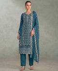KC Sky Blue Pakistani Straight Suit For Women Chiffon | Grocsy