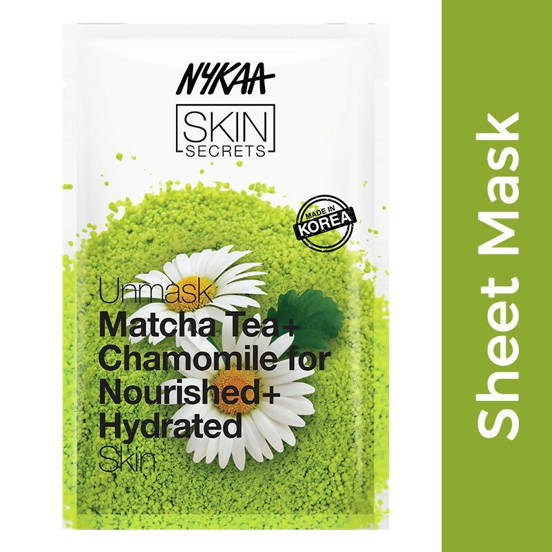 Nykaa Skin Secrets Exotic Indulgence Matcha Tea+Chamomile Sheet Mask For Nourished & Hydrated Skin | Grocsy
