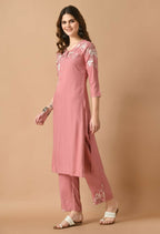 Joban Fashion Rose Gold Cotton Rayon Kurta Set | Grocsy