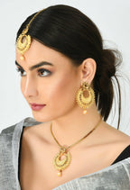Mominos Fashion Johar Kamal Gold-Polished Brass Finish Long Necklace For Women (Golden) | Grocsy