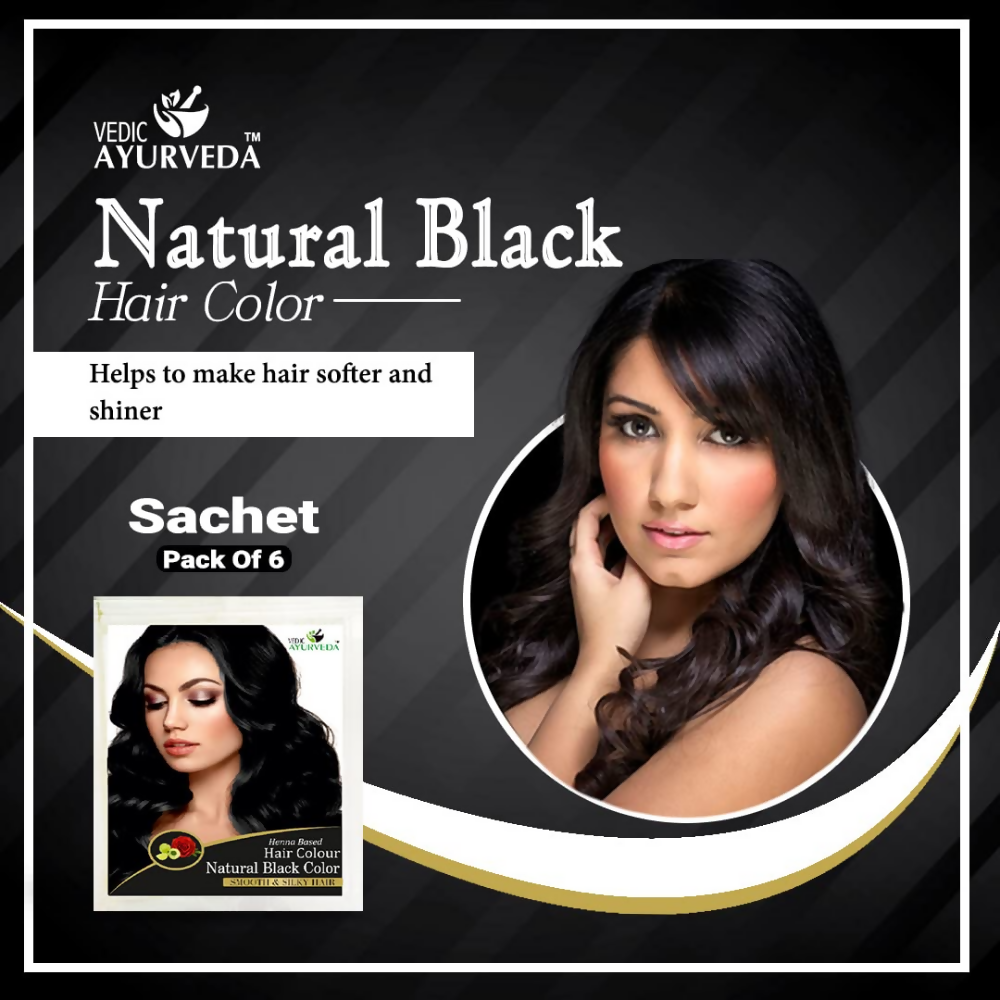 VedicAyurveda Henna Hair Color - Black | Grocsy