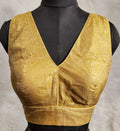 Kia Fashions Gold Crush Tissue Self Design Readymade Blouse | Grocsy