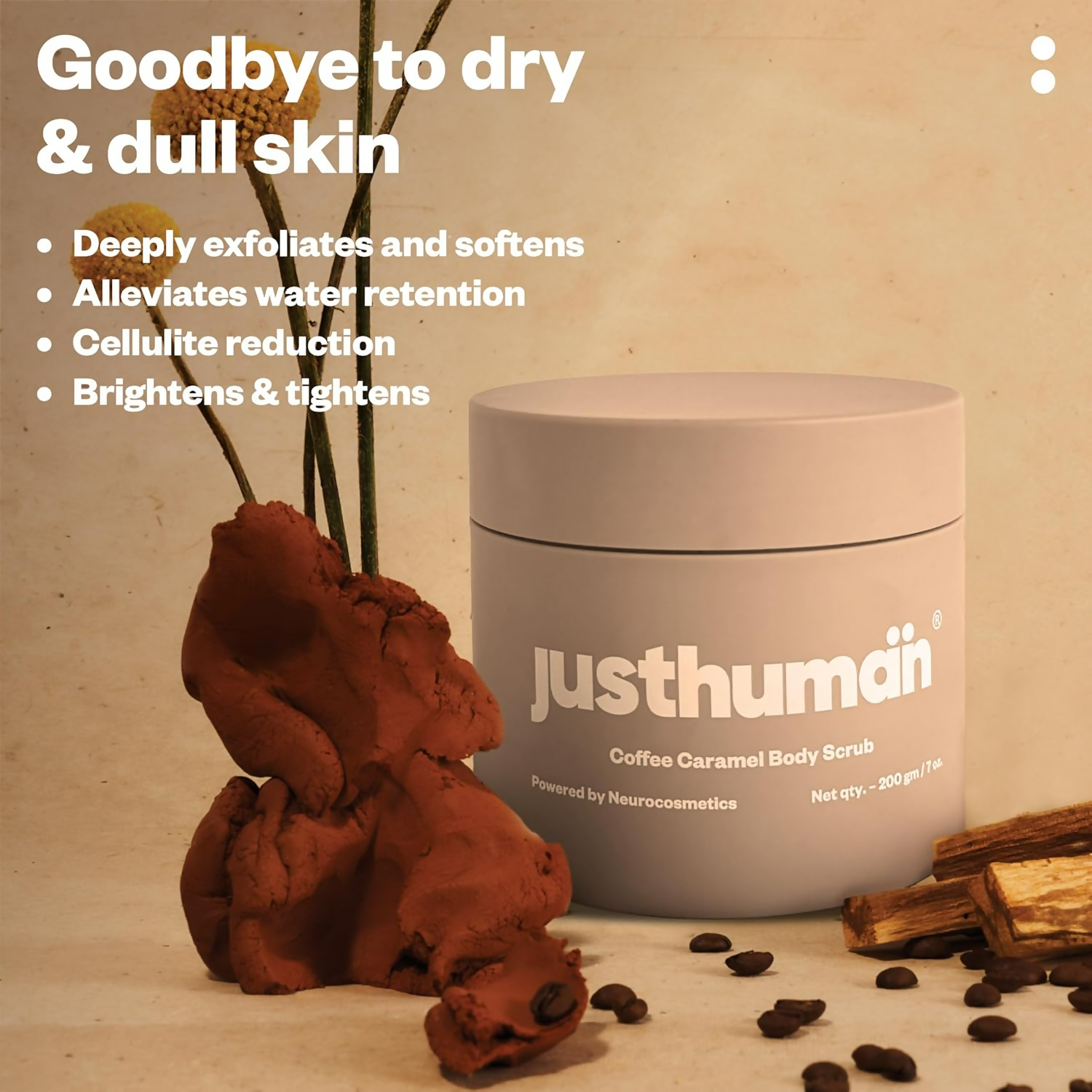 JustHuman Coffee Caramel Body Scrub | Grocsy