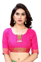 Vamika Banarasi Jacquard Weaving Green Saree | Grocsy
