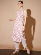 Myshka Women Pink Printed Kurta & Trousers | Grocsy