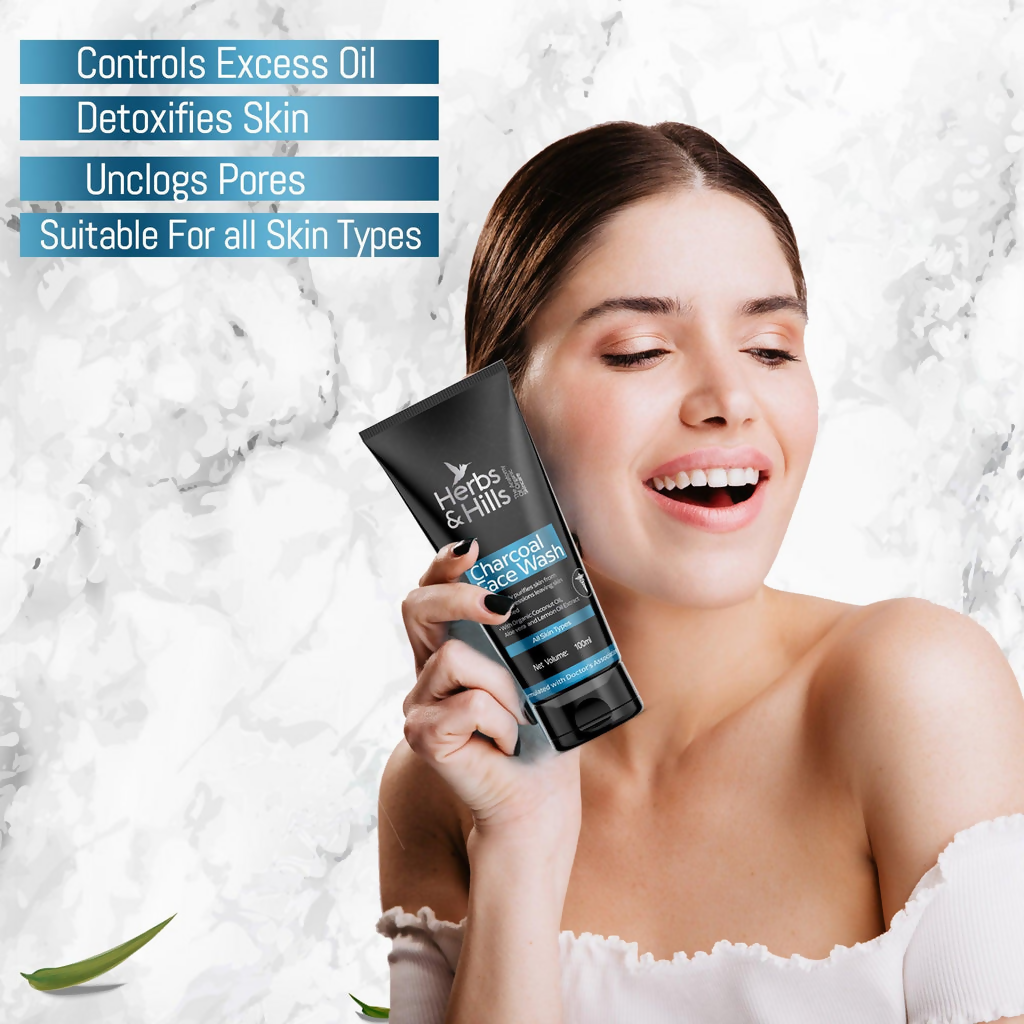 Herbs & Hills Charcoal Face Wash | Grocsy
