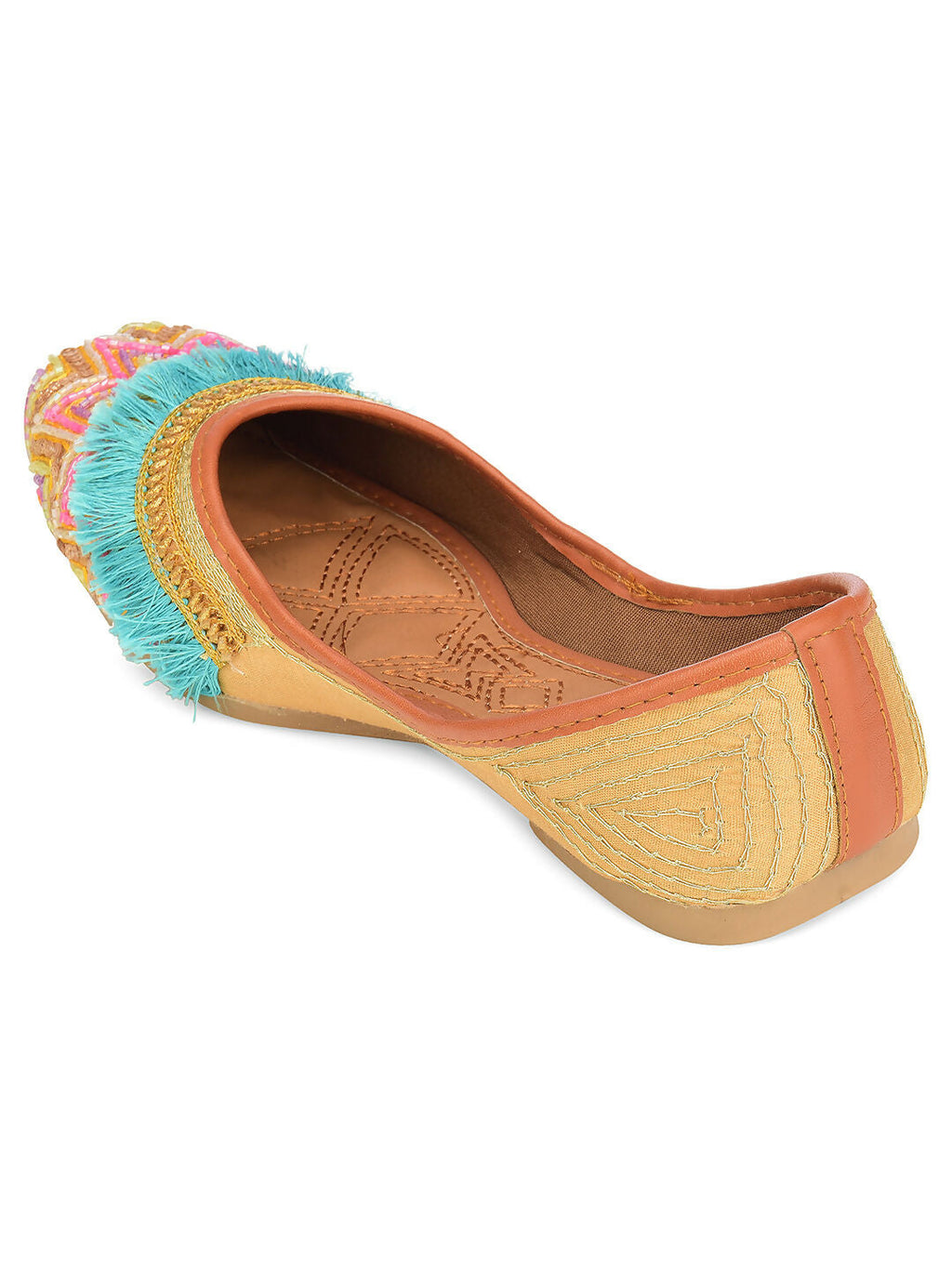 Desi Colour Women Indian Ethnic Footwear-Pink Pearl | Grocsy
