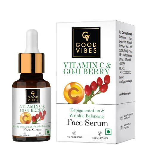 Good Vibes Vitamin C & Goji Berry Depigmentation & Wrinkle Balancing Face Serum | Grocsy
