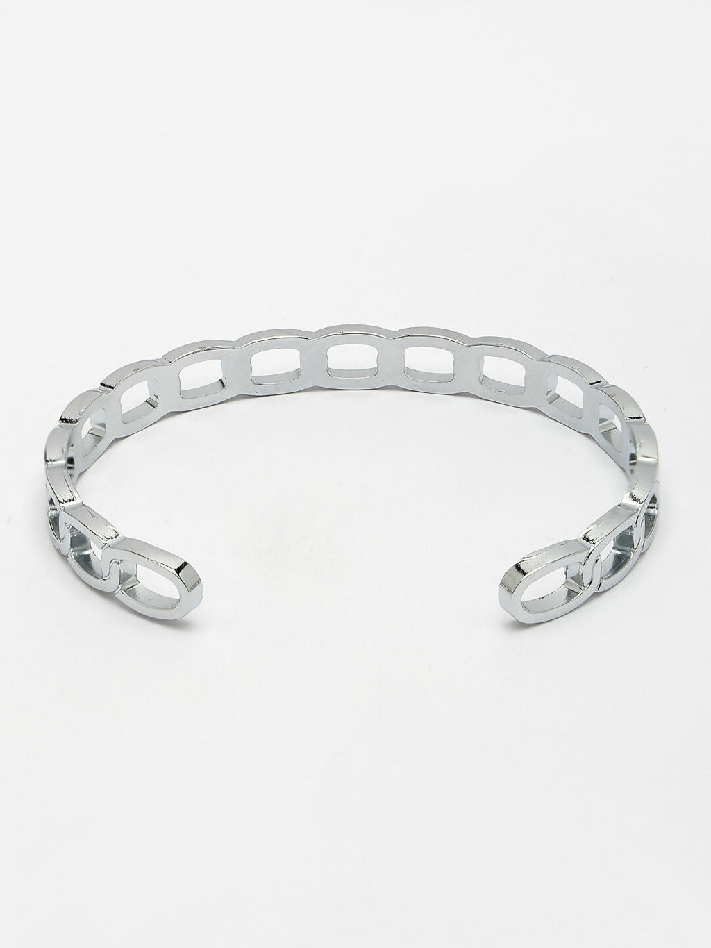 NVR Men's Silver-Plated Metal Cuff Bracelet