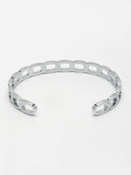 NVR Men's Silver-Plated Metal Cuff Bracelet