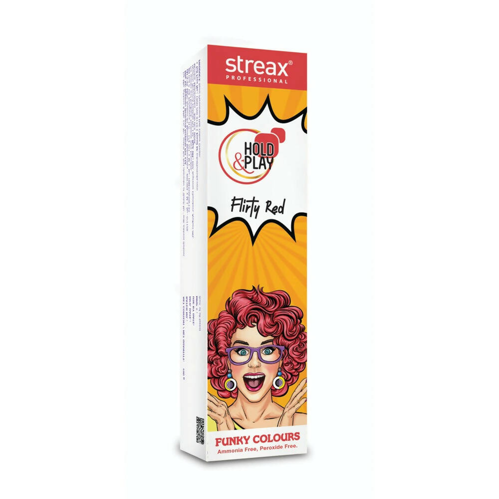 Streax Professional Hold & Play Funky Colours - Flirty Red | Grocsy
