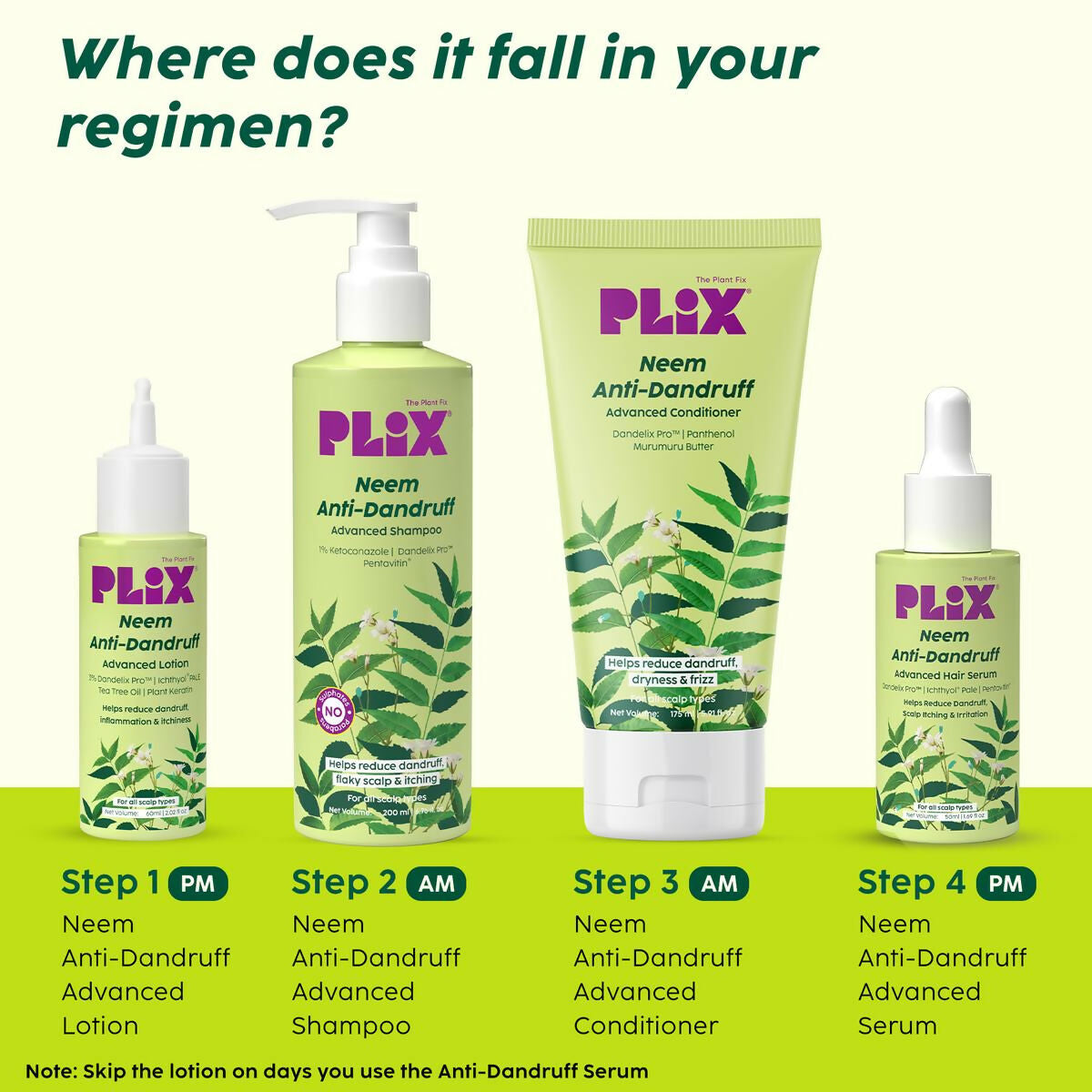 PLIX The Plant Fix Neem Anti-Dandruff Advanced Shampoo For Reduced Dandruff & Itchiness | Grocsy