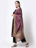 Myshka Black Cotton Half Sleeve V Neck Solid Casual Kurta Pant Dupatta Set | Grocsy