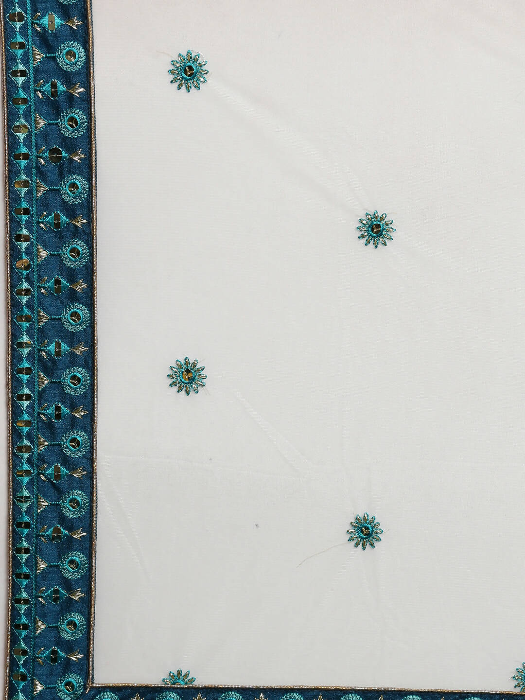 House of Panchhi Women Teal Georgette Sequins Work Lehenga & Blouse with Dupatta | Grocsy