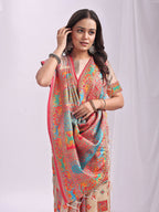 Shree Shyam Fashion Vastraloom Off White Linen Cotton Saree | Grocsy