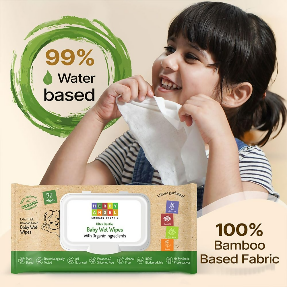 Herby Angel Baby Wet Wipes | Grocsy