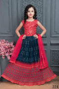 Kids Wedding Designer Blue Georgette Lehenga Choli - Aaradhna | Grocsy