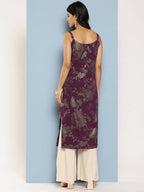 Ahalyaa Women's Traditional wear Kurta - Wine | Grocsy
