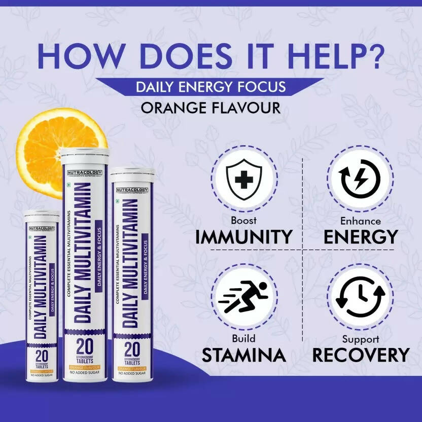 Nutracology Daily Multivitamin Effervescent Tablets With Vitamins & Minerals For Men & Women | Grocsy