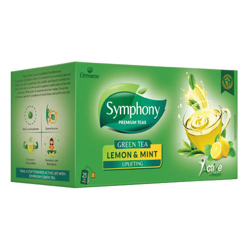 Symphony Lemon & Mint Green Tea Bags | Grocsy