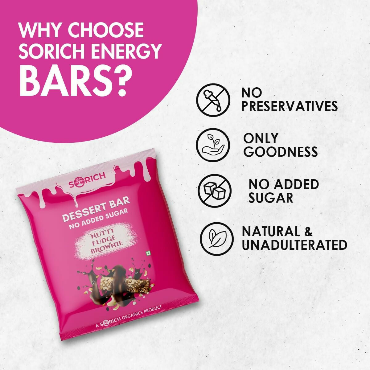 Sorich Organics Dessert Protein Mini Bars Nutty Fudge Brownie | Grocsy