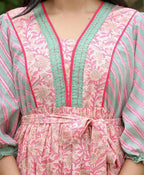 Kaajh Women's Pink Hand Block Printed Dress | Grocsy