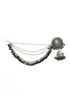 Mominos Fashion Johar Kamal Bahubali Black Beads Earrings With Tikka