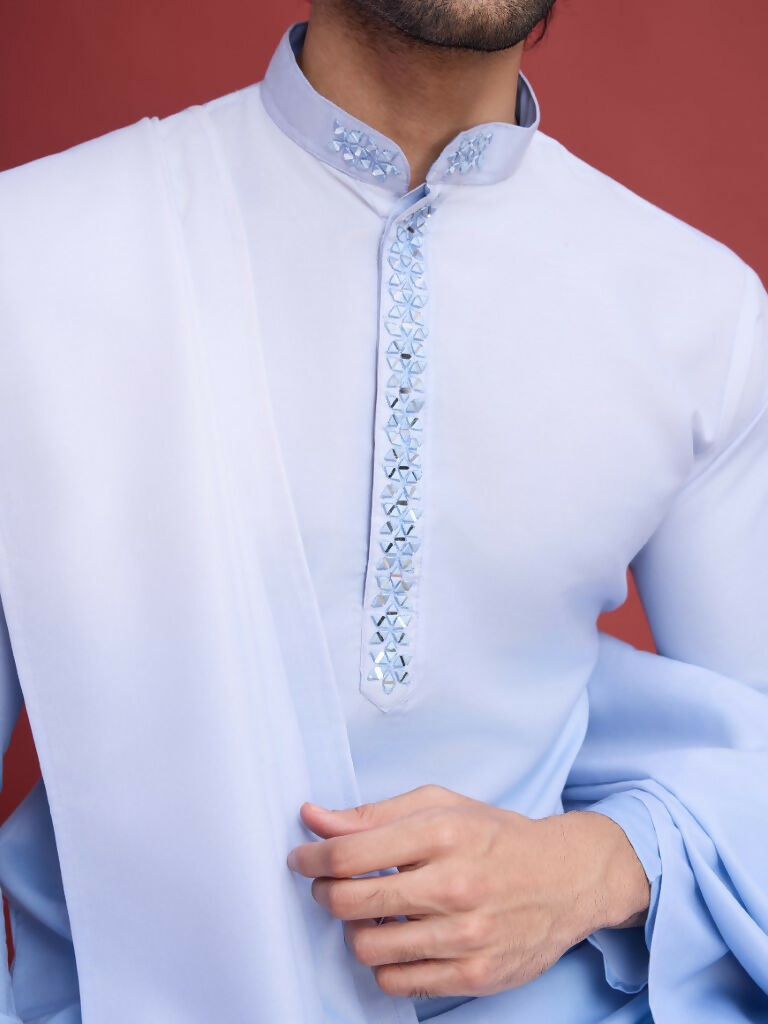 Vastranavya Exclusive Festival Wear Viscose Real Mirror Work Kurta with Dupatta Collection | Grocsy
