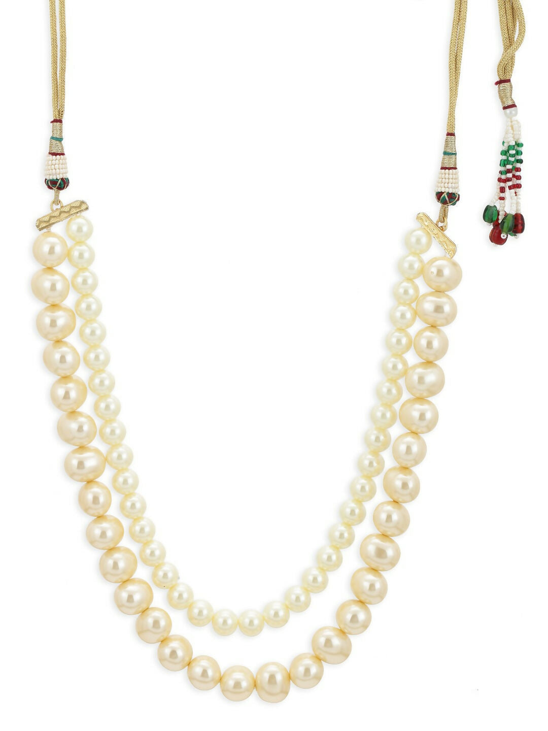 Layered Cream Pearl Neckpiece- Ruby Raang | Grocsy