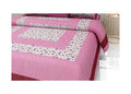 Vamika Printed Cotton Pink Bedsheet With Multicolor Pillow Covers (LEOC_BINDI_P) | Grocsy