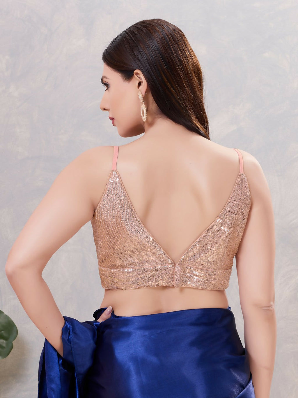 Joban Fashion Women Sequin Rose-Gold Stitched Blouse | Grocsy