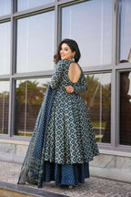 Aayaa Designer Printed Cotton Silk Suit - Multi Color | Grocsy