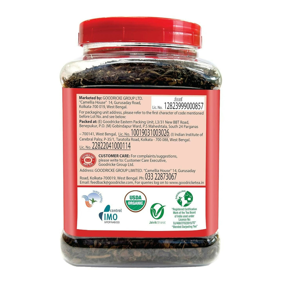 Goodricke Roasted Organic Darjeeling Tea Jar | Grocsy