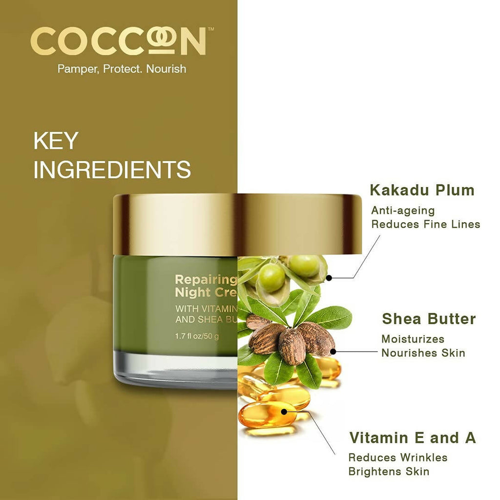 Coccoon Repairing Night Cream With Vitamin C Kakadu Plum and Shea Butter | Grocsy