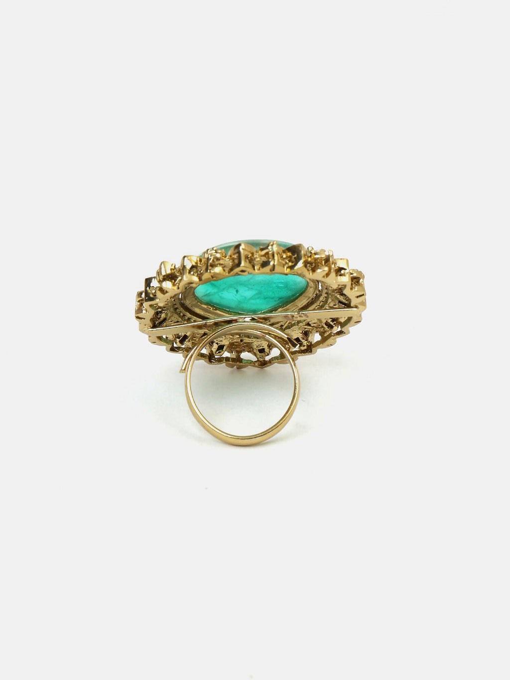 Ruby Raang Teardrop Green Stone Ring | Grocsy