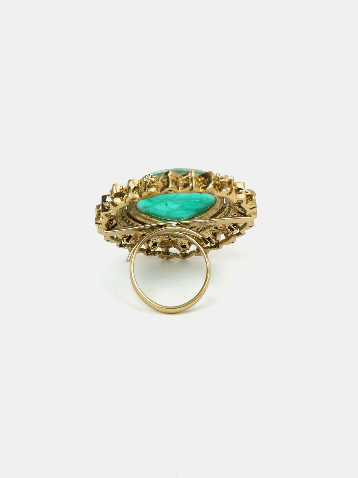Ruby Raang Teardrop Green Stone Ring | Grocsy