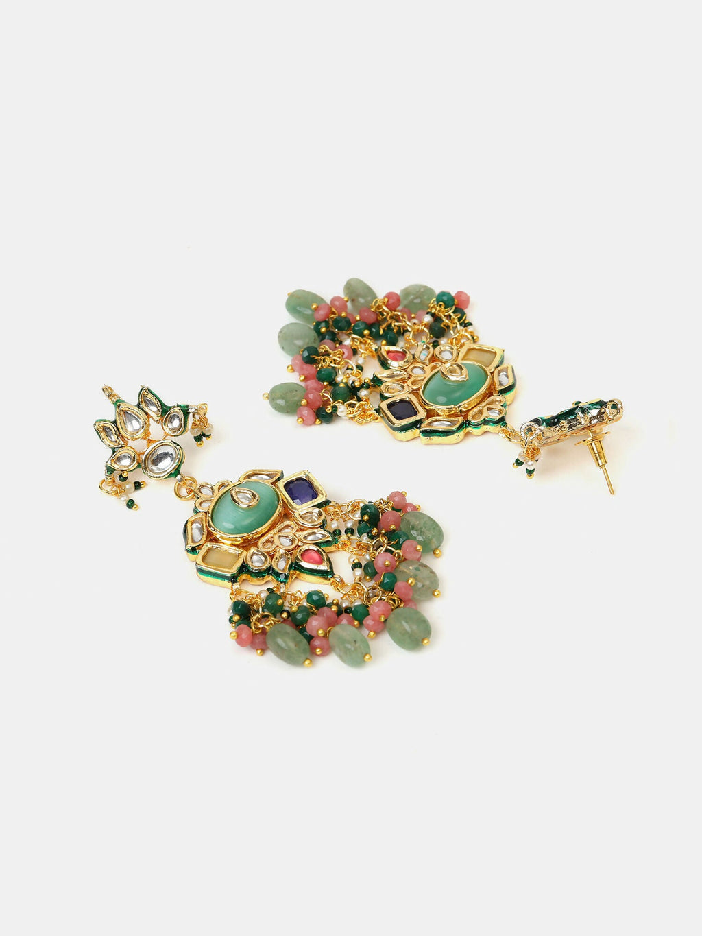 Ruby Raang Kundan Haar With Matching Earrings | Grocsy