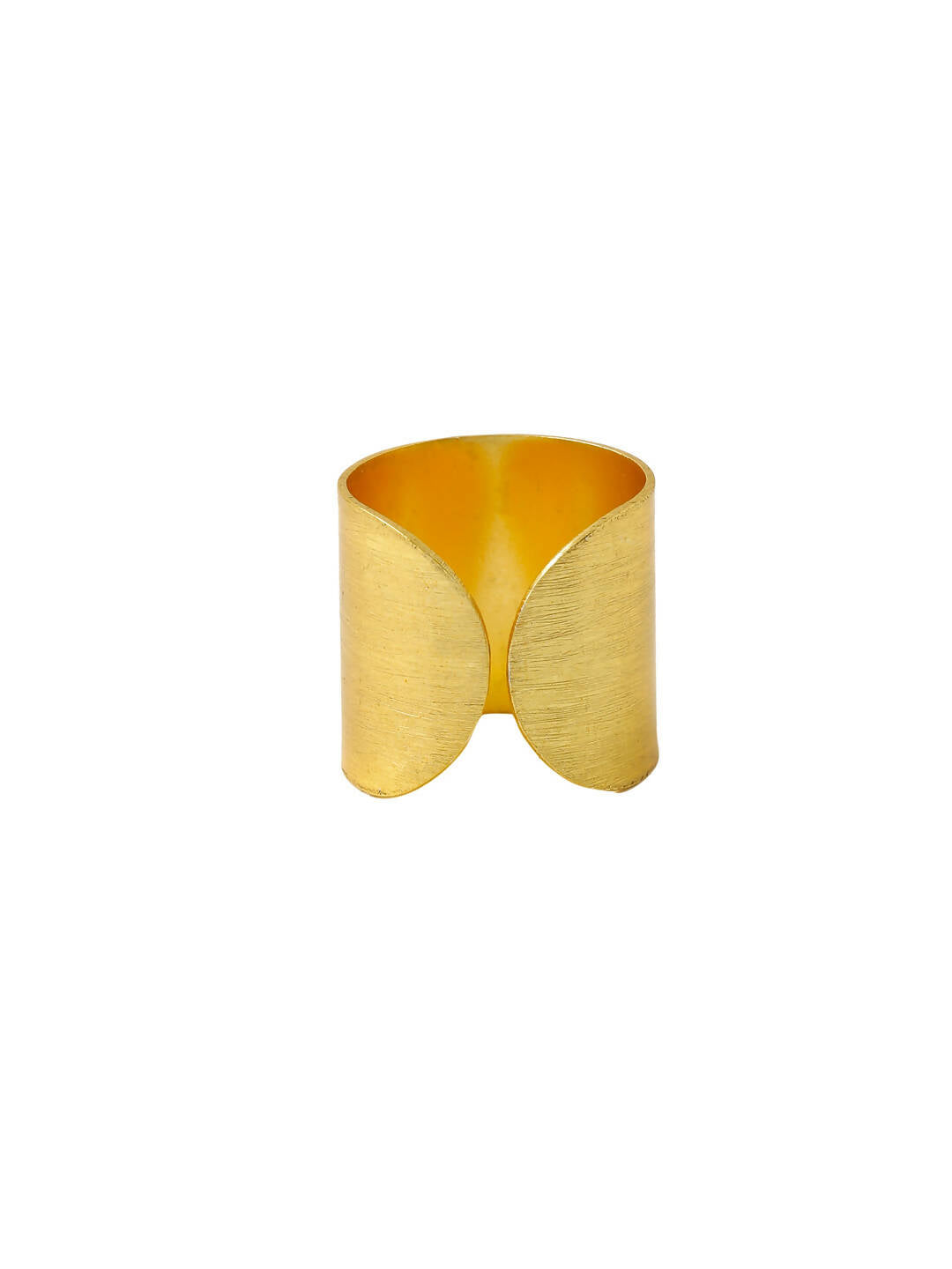 NVR Women Gold-Polished Adjustable Finger Ring | Grocsy