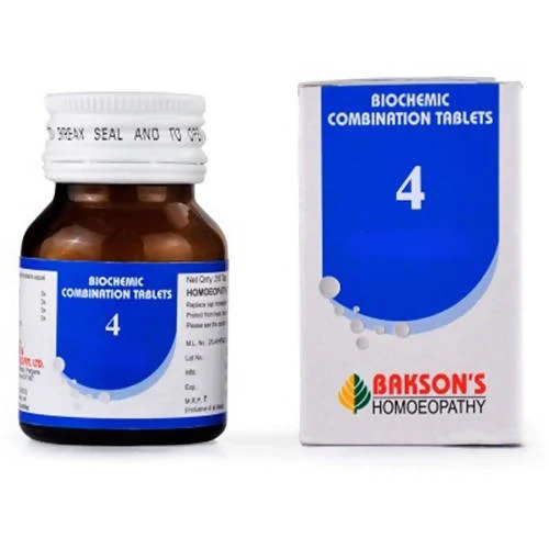Bakson's Homeopathy Biochemic Combination 4 Tablets | Grocsy