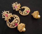 AD Rubies Designer 4 in 1 earrings