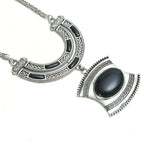 Mominos Fashion Johar Kamal Oxidised Silver-Plated Stone Work Long Necklace Handicraft | Grocsy