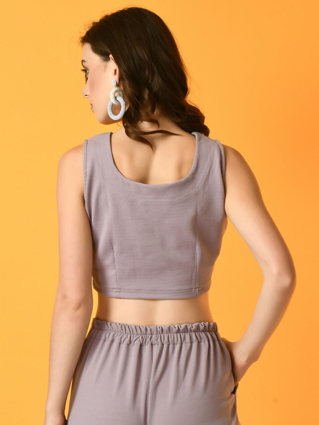 Myshka Women's Lavender Solid Party Top | Grocsy