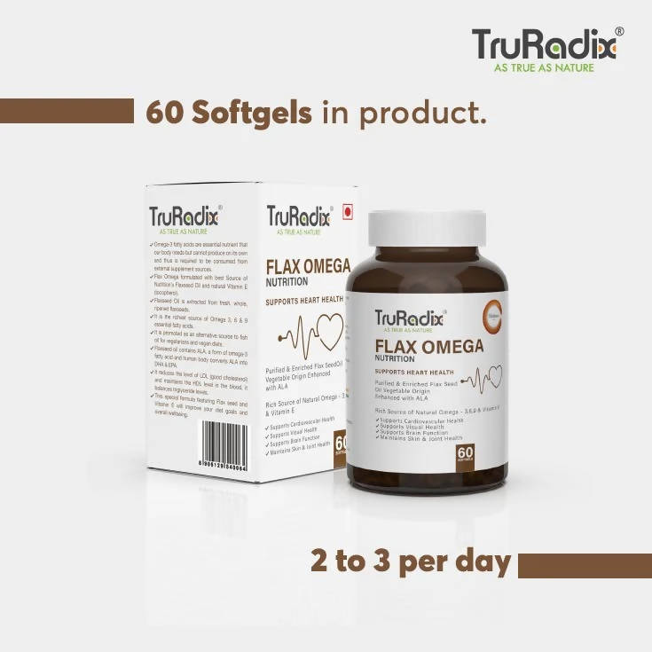 Truradix Flax Omega Nutrition Soft Gels | Grocsy